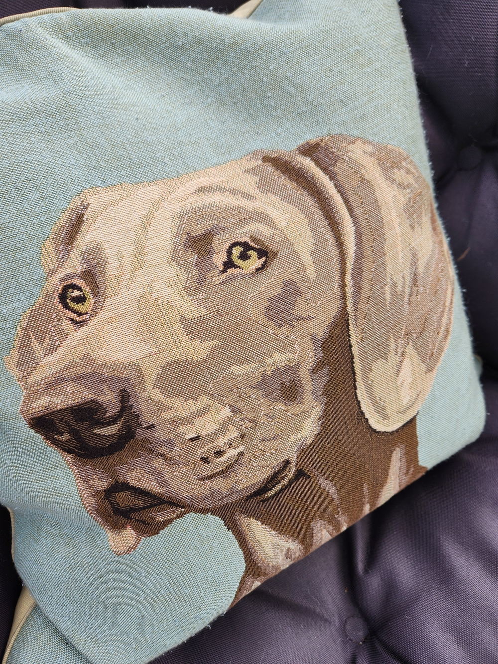 Tapestry Portrait Of Weimaraner Dog Pillow - Picture 3 of 10